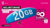 T-Mobile na kart: nielimitowane rozmowy, SMS-y & 20 GB Internetu za 25 z